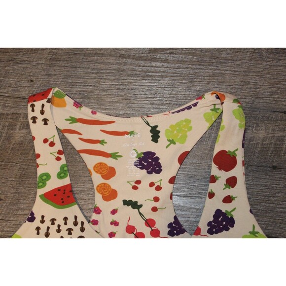 Mate the Label Women's Organic Stretch Sports Bra WHITE FRUIT  XL LISA SAYS GAH - Picture 4 of 5